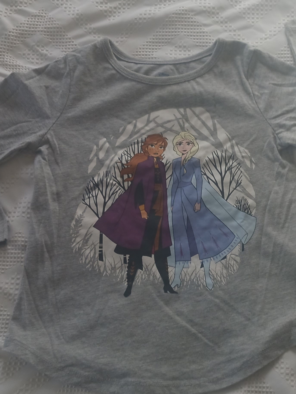 Disney Frozen II Grey Girls 4T Anna and Elsa Graphic Tee